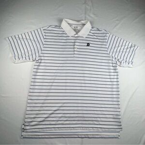 Adidas Climacore - Men’s Golf Shirt - Polo - White with blue stripes - XL